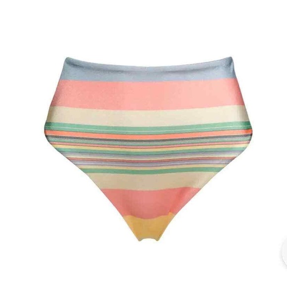 Zimmermann Striped High Waist Swim Bikini Bottom Multicolor Size